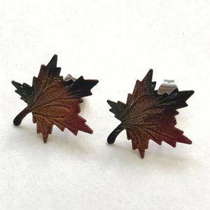 Vintage Maple Leaf Fall Leaves Nature Earrings
